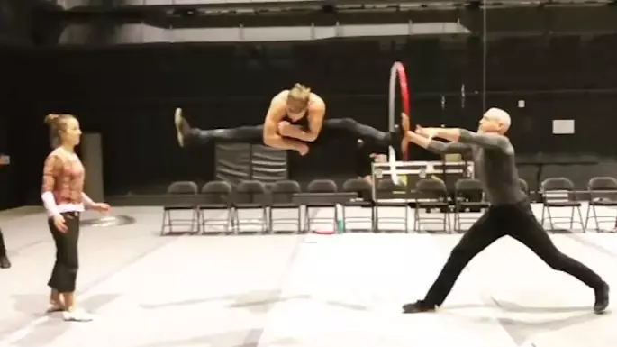 Incredible Video Shows Gymnast Jump Through Hoop With Mid-Air Split