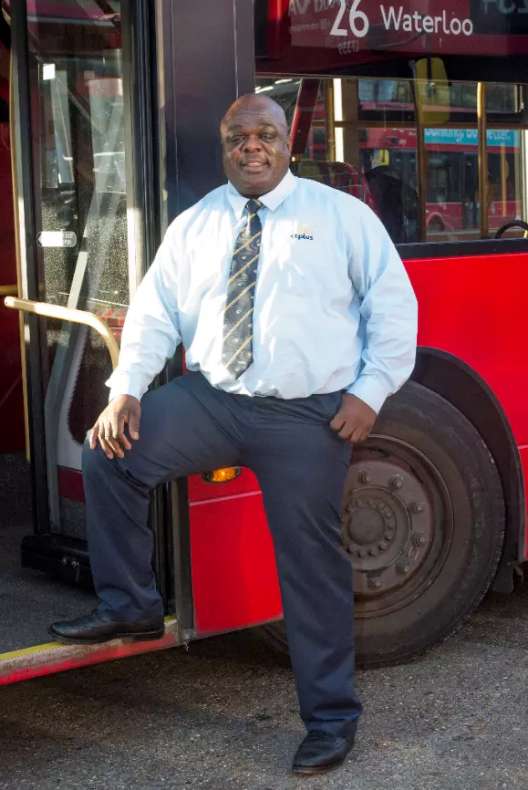 Patrick Lawson is the happiest bus driver in London.