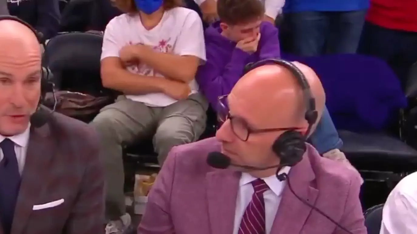 ​Basketball Fan Throws Up On Live TV After Taking Sip Of Stella