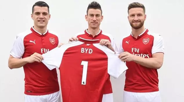 Part of the BYD announcement. Image: Arsenal