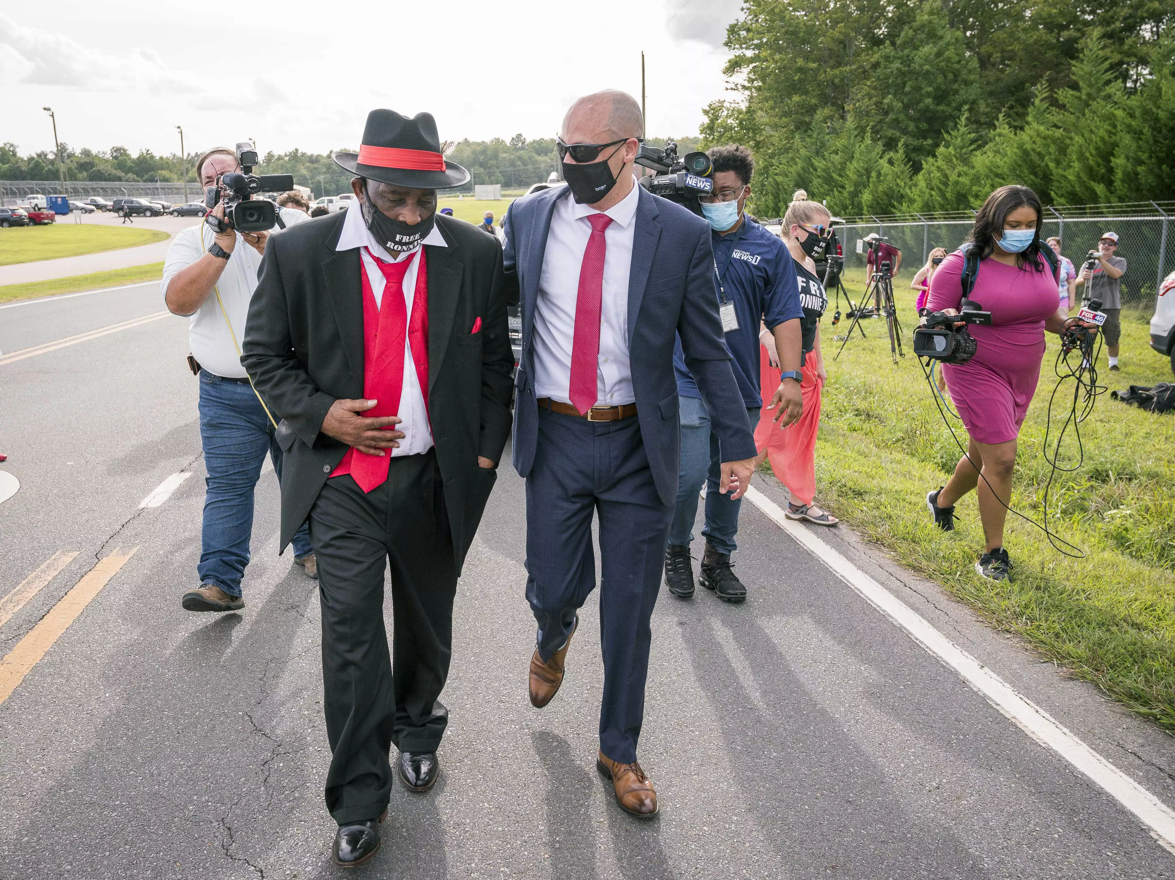 Long (left) was finally released from prison 44 years after his conviction.