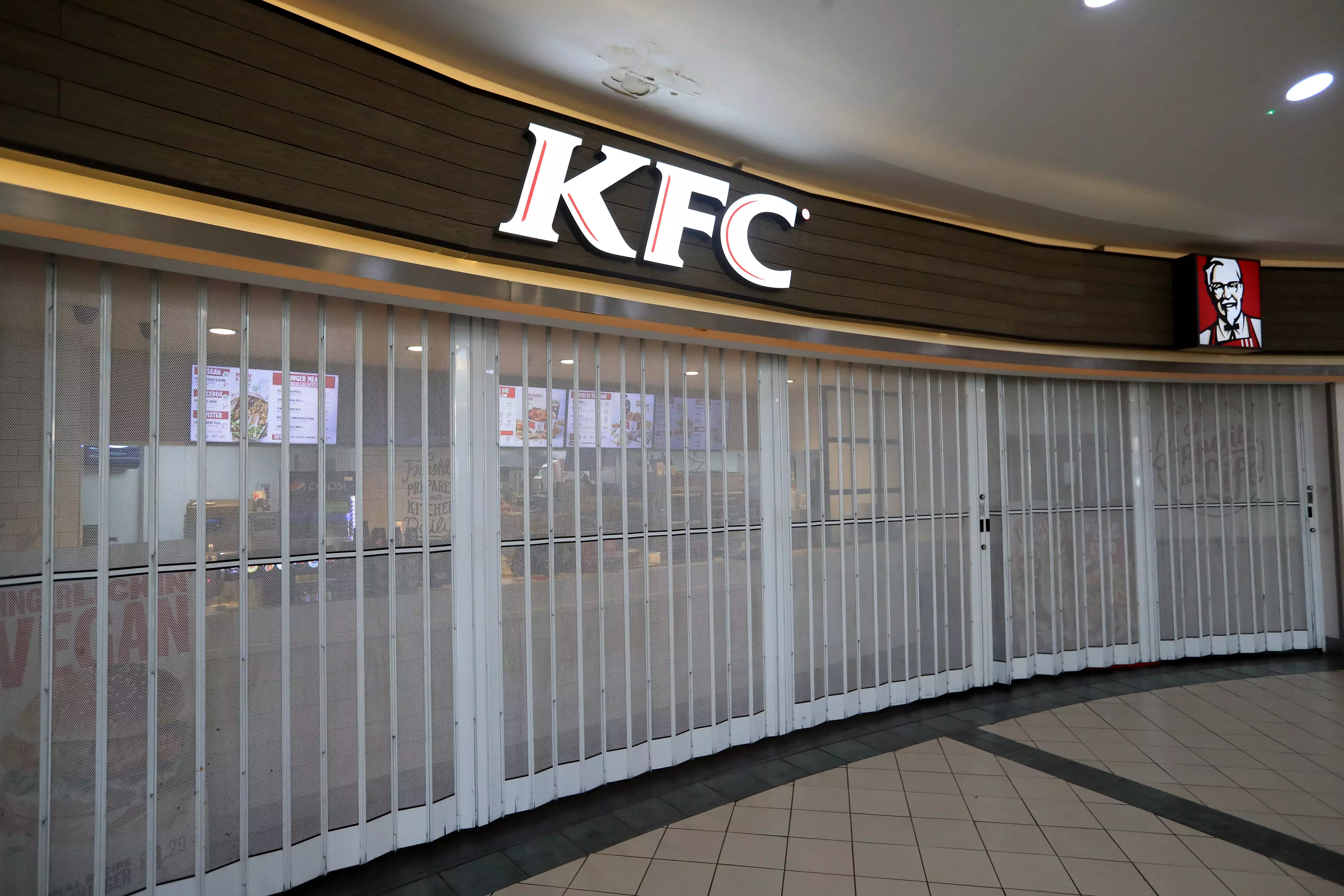 KFC restaurants boarded up their doors last month (