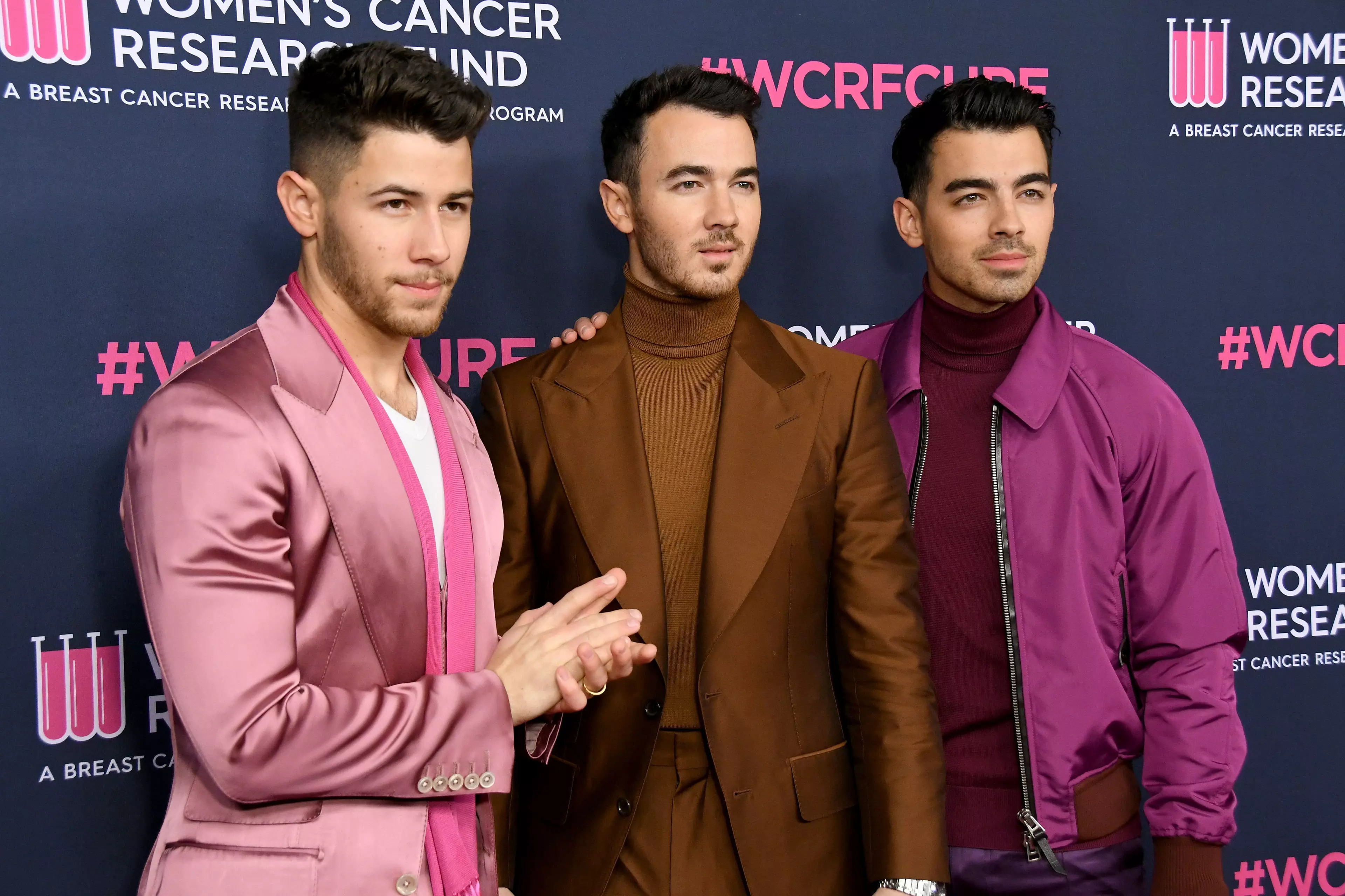 The Jonas Brothers at the The Women's Cancer Research Fund's An Unforgettable Evening 2020 (