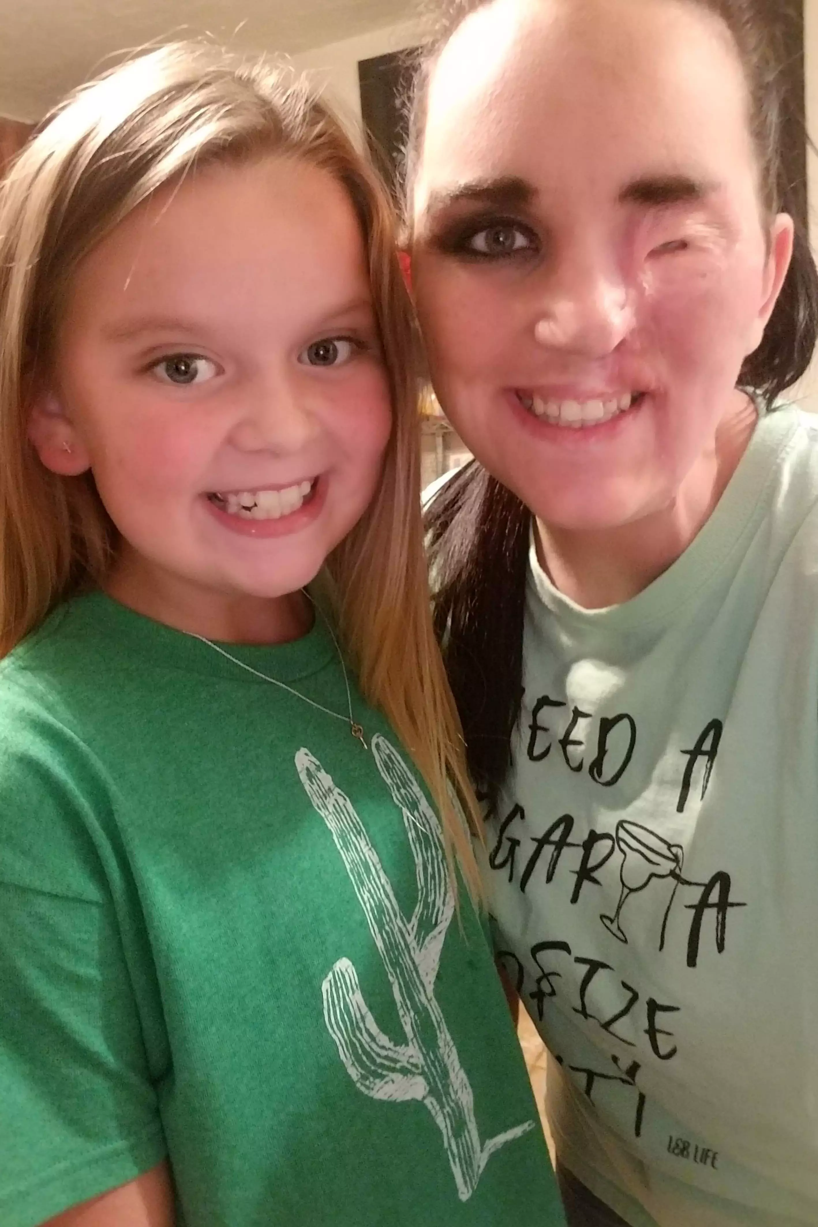Brittney Sullivan from Texas, USA, with daughter Makennah, 10.