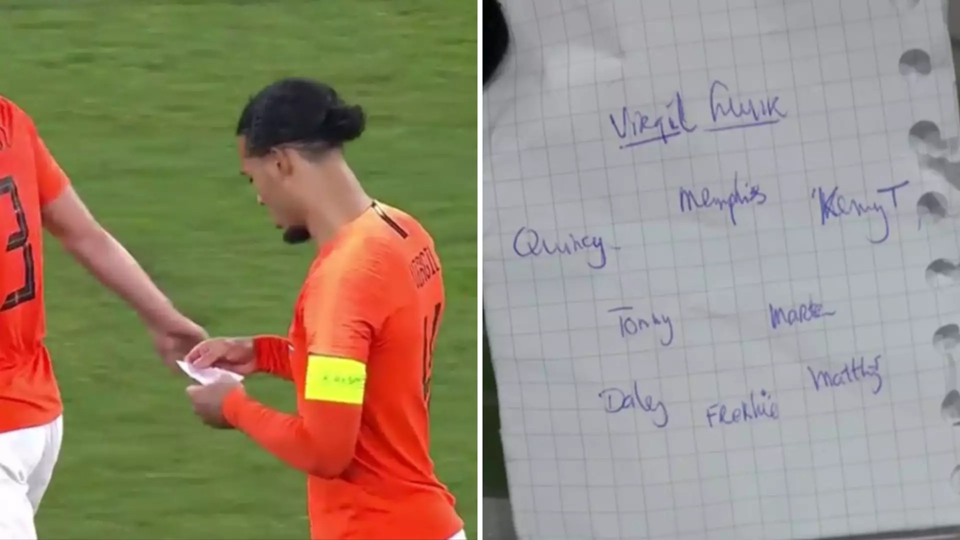 Virgil Van Dijk Handed Netherlands’ Tactics Sheet, Shows Him Moving To Striker Before Scoring Late Equaliser