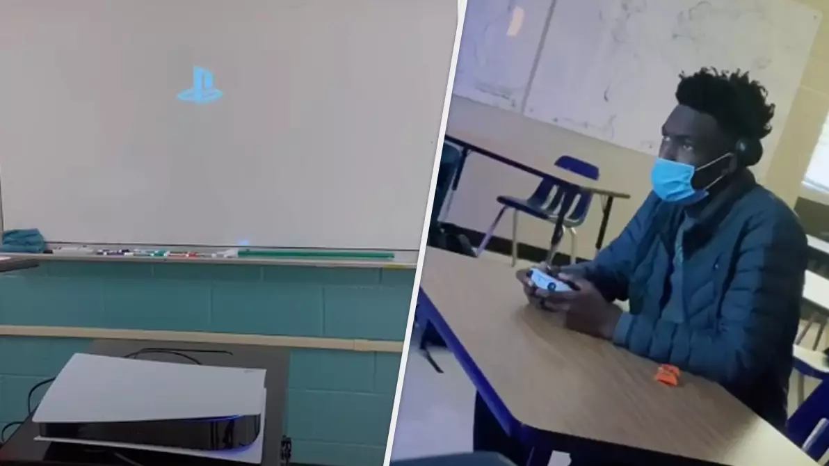 Best Teacher Ever Hooks Up PlayStation 5 In Class For Students To Enjoy