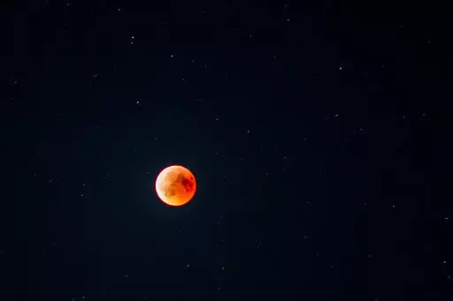 Up to 60 per cent of the moon's surface could appear red.