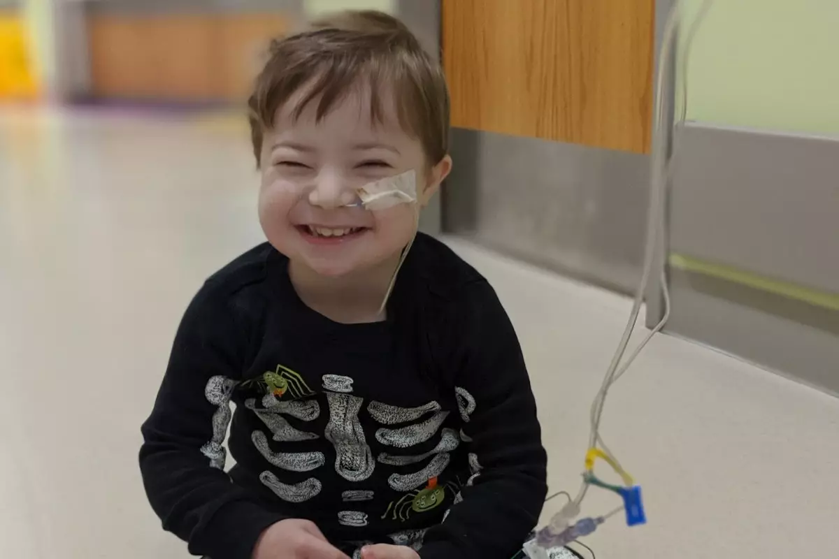 Three-year-old cancer-sufferer Hyrum watches Moana on loop to stay strong.
