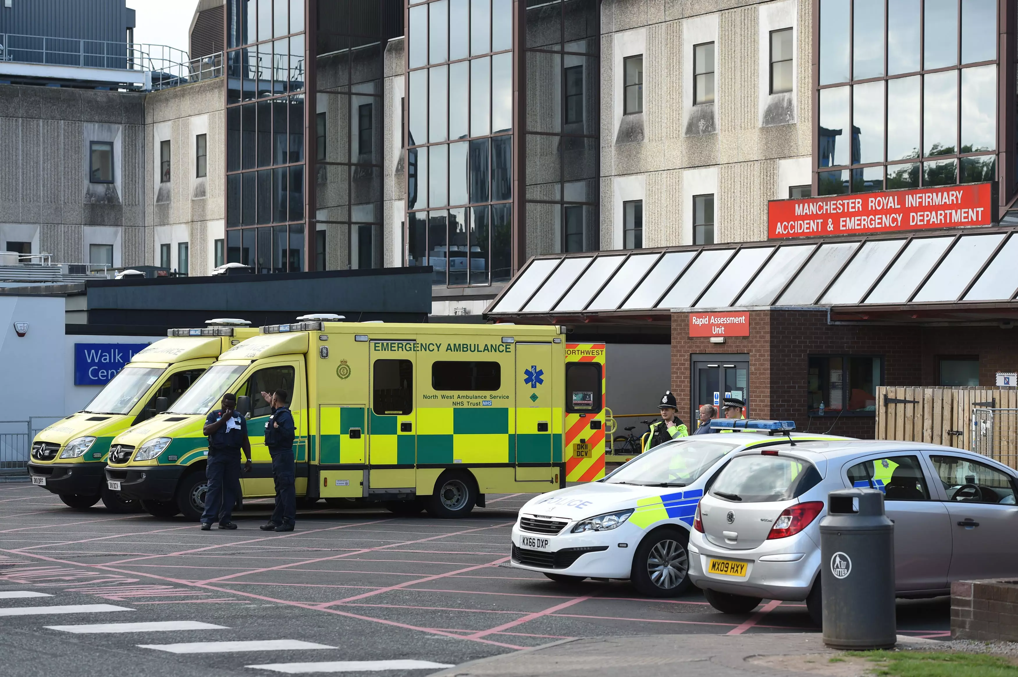 The Manchester Royal Infirmary pictured the day after the Manchester Arena Bombing in May 2017 (