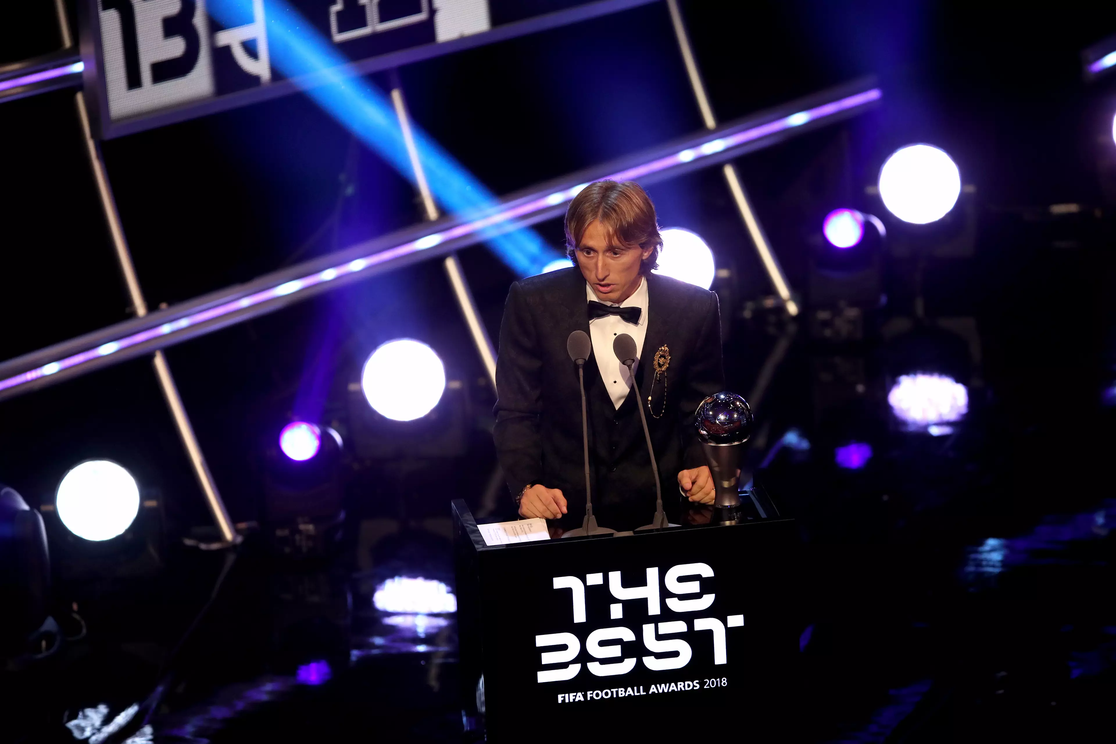 Modric with his other award. Image: PA Images