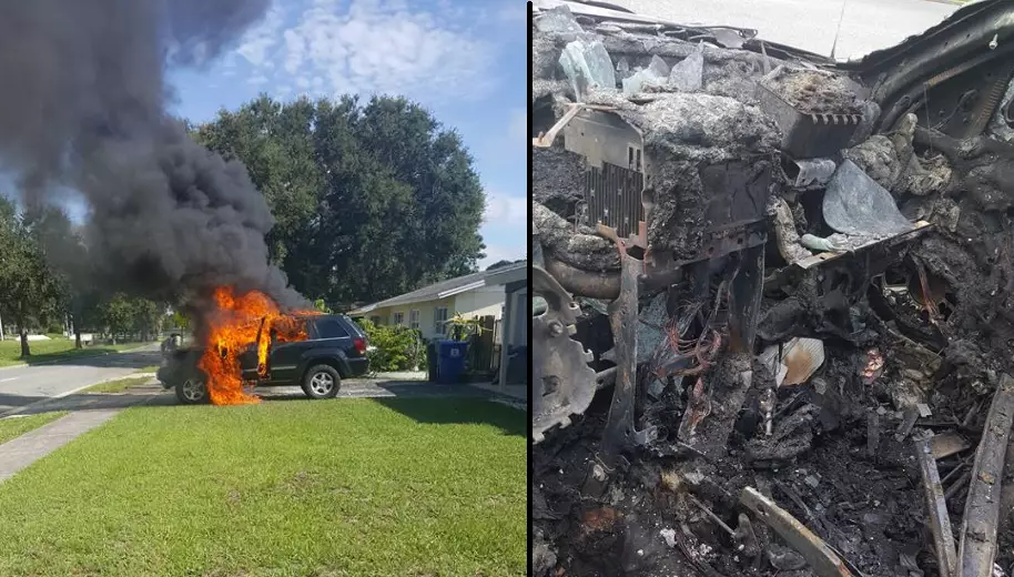 Guy Claims His Samsung Exploded And Caused His Car To Go Up In Flames