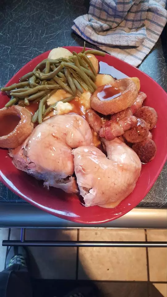 The chicken dinner was posted on the Rate My Plate Facebook group.