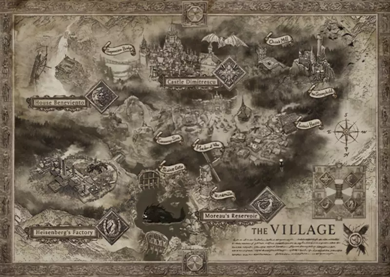 The map included in the Collector's Edition of Resident Evil Village /