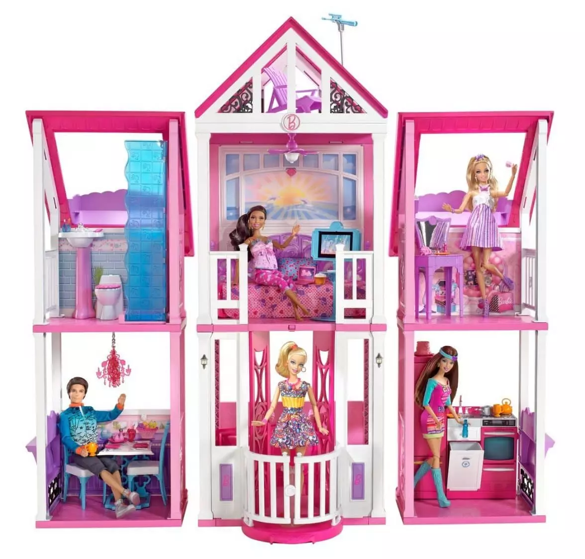 The mansion is based on the original Barbie Malibu Dreamhouse toy. (