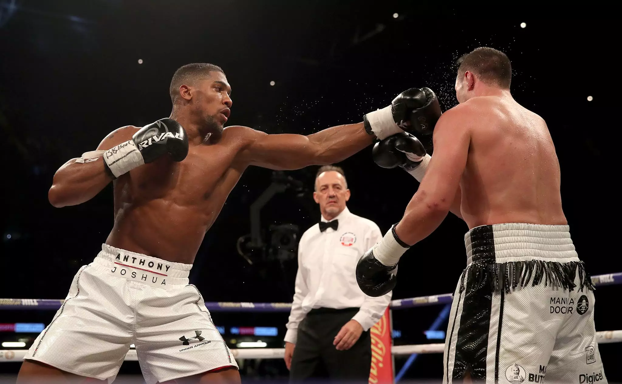 Joshua in action against Parker. Image: PA