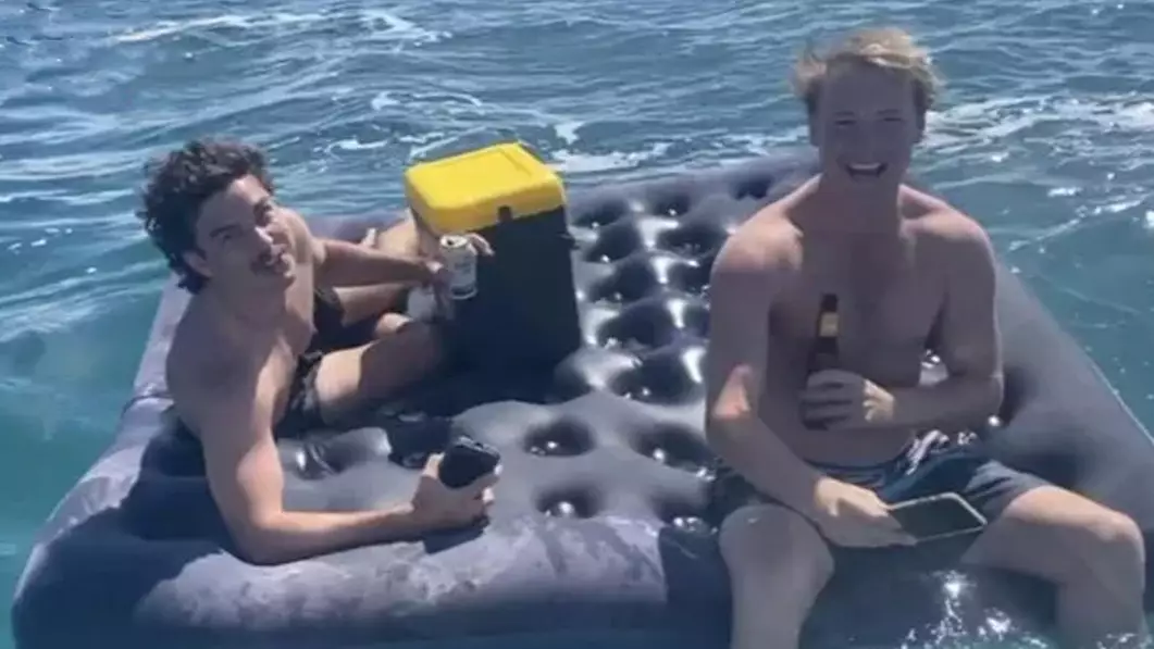 Lads Rescued After Floating Out To Sea On Blow-Up Mattress With Esky Full Of Beers