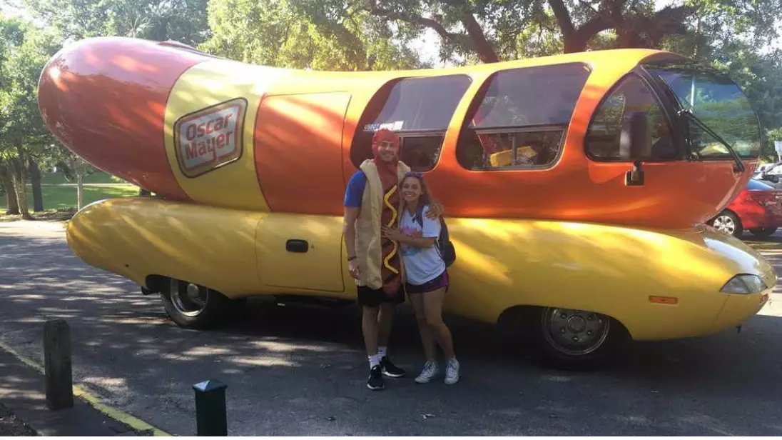 This Prank-Playing LAD Picked Up His Girlfriend From Class In A Giant Hot Dog