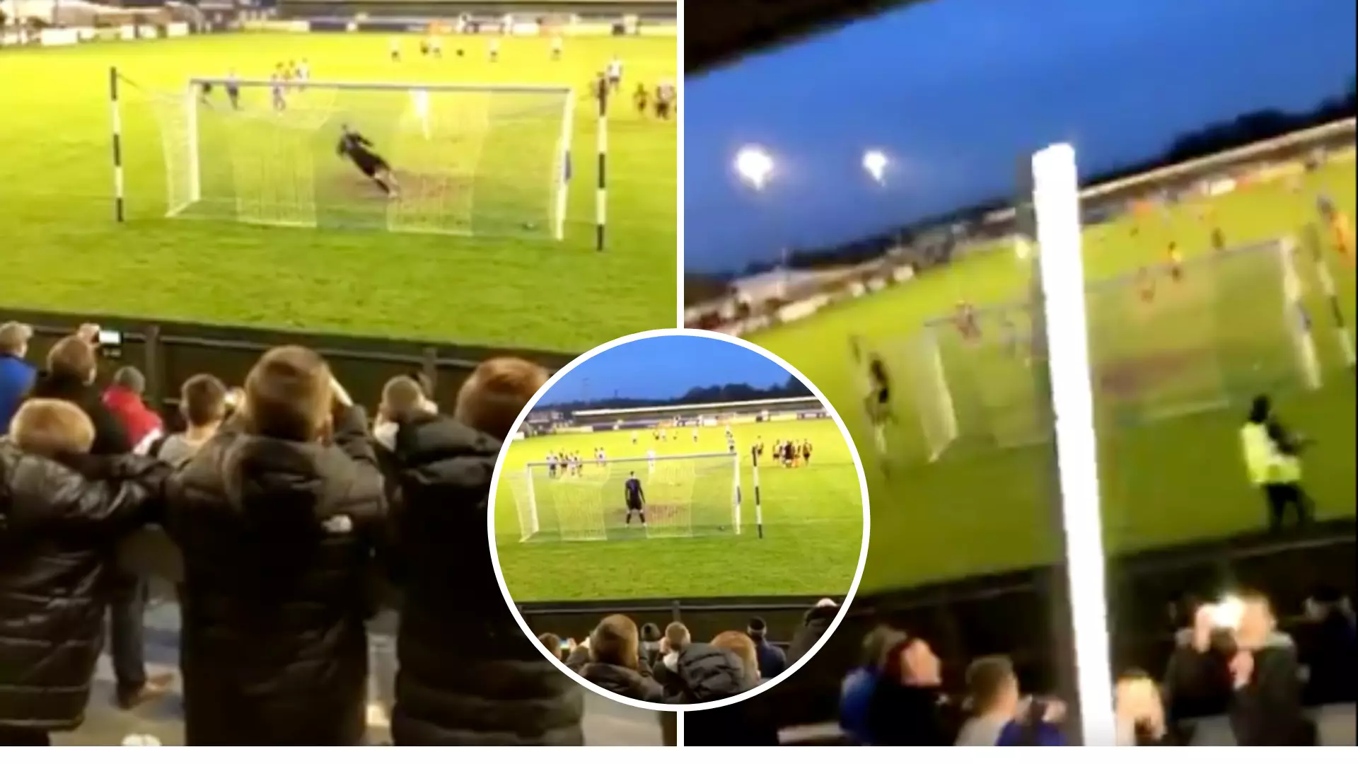 Nuneaton Goalkeeper Smashes Light Behind Goal After Blazing Terrible Penalty Kick
