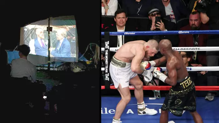 LAD Takes Projector To Reading And Streams Mayweather-McGregor For Festival-Goers