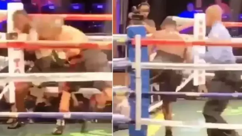 Boxer Walks Out Of The Ring After Getting Dropped By Brutal Punch