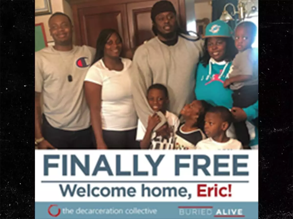 Eric is freed after 16 years behind bars.