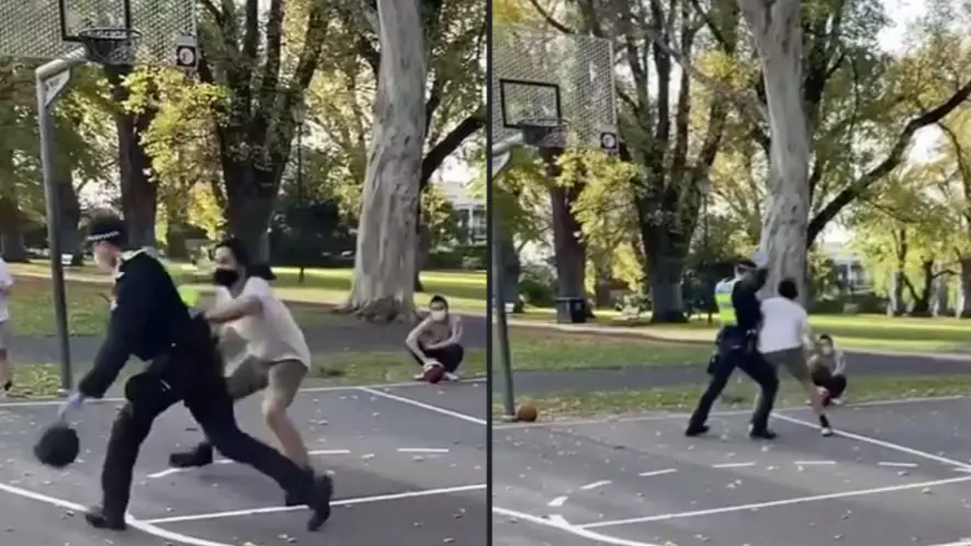 Melbourne Cop Called To Break Up Basketball Game During Lockdown But Joins In Instead
