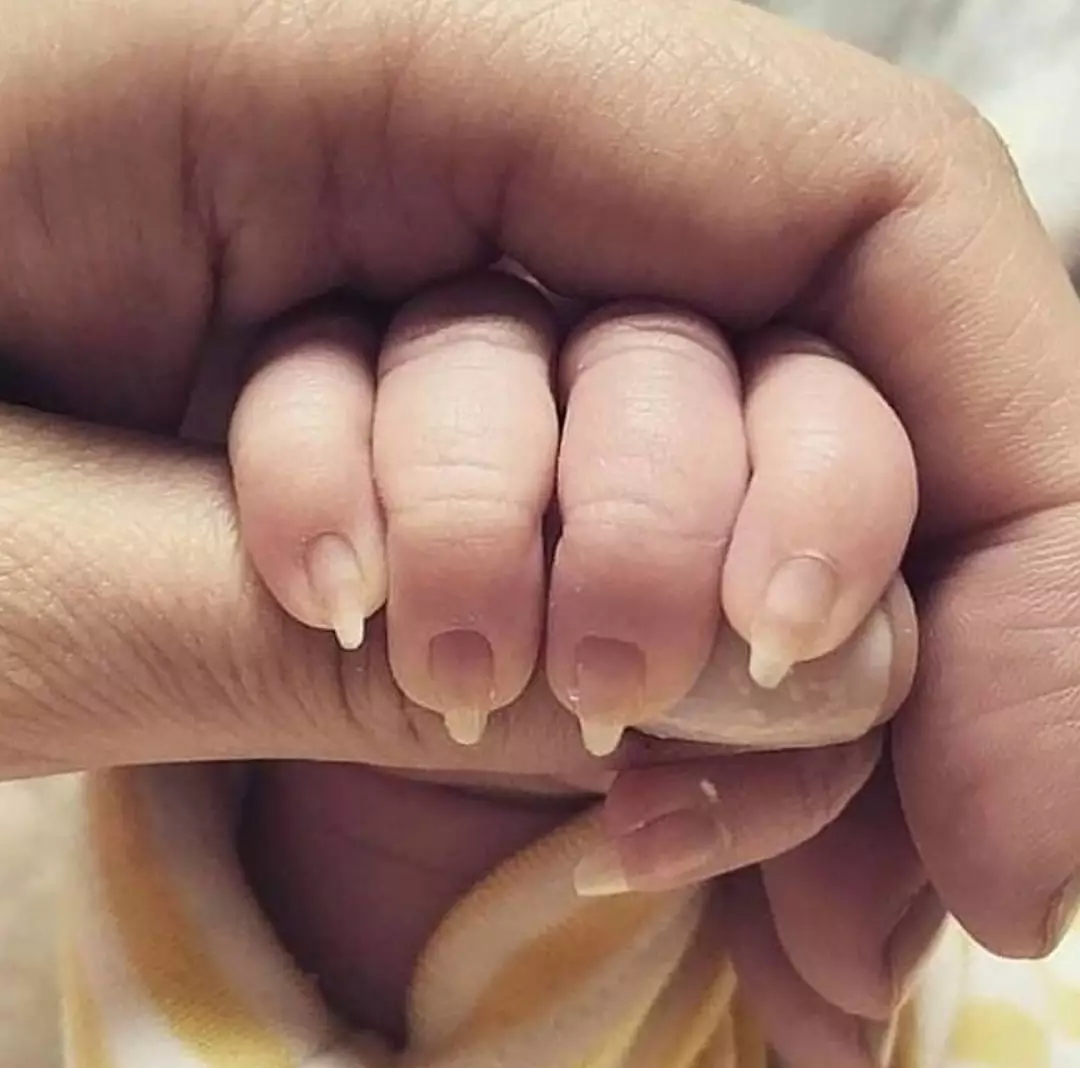 The anonymous photo showed the baby had been given a manicure (
