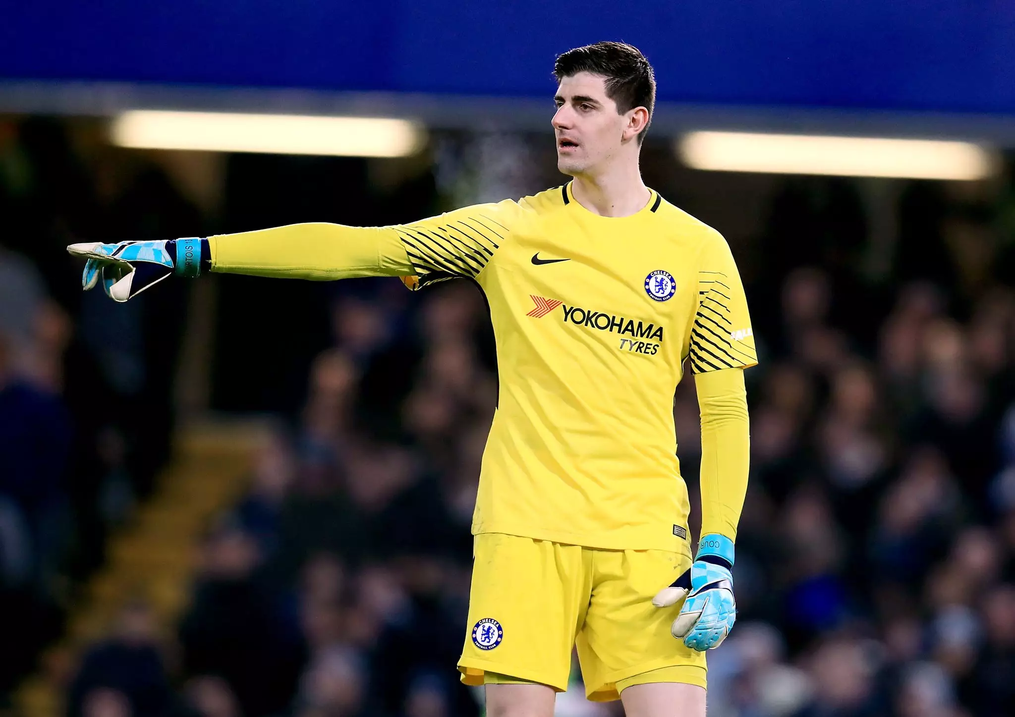 Courtois during his Chelsea days. Image: PA
