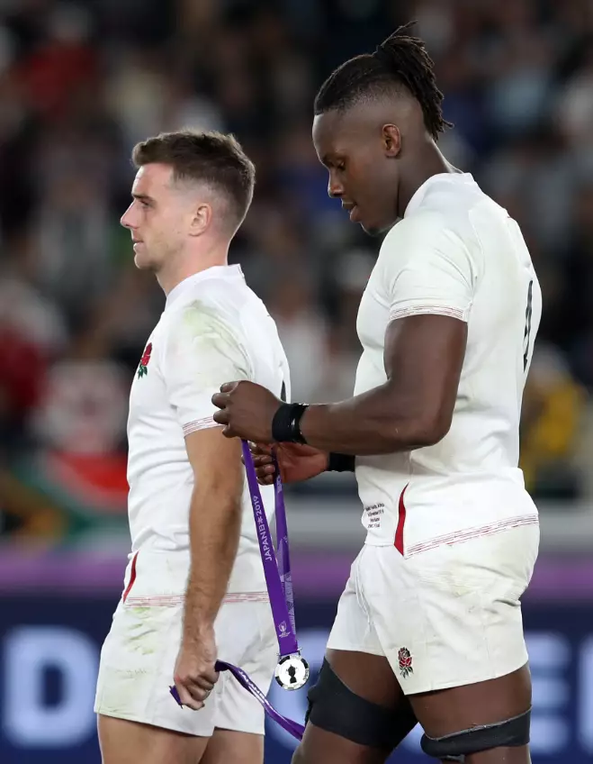 England's George Ford and Maro Itoje.