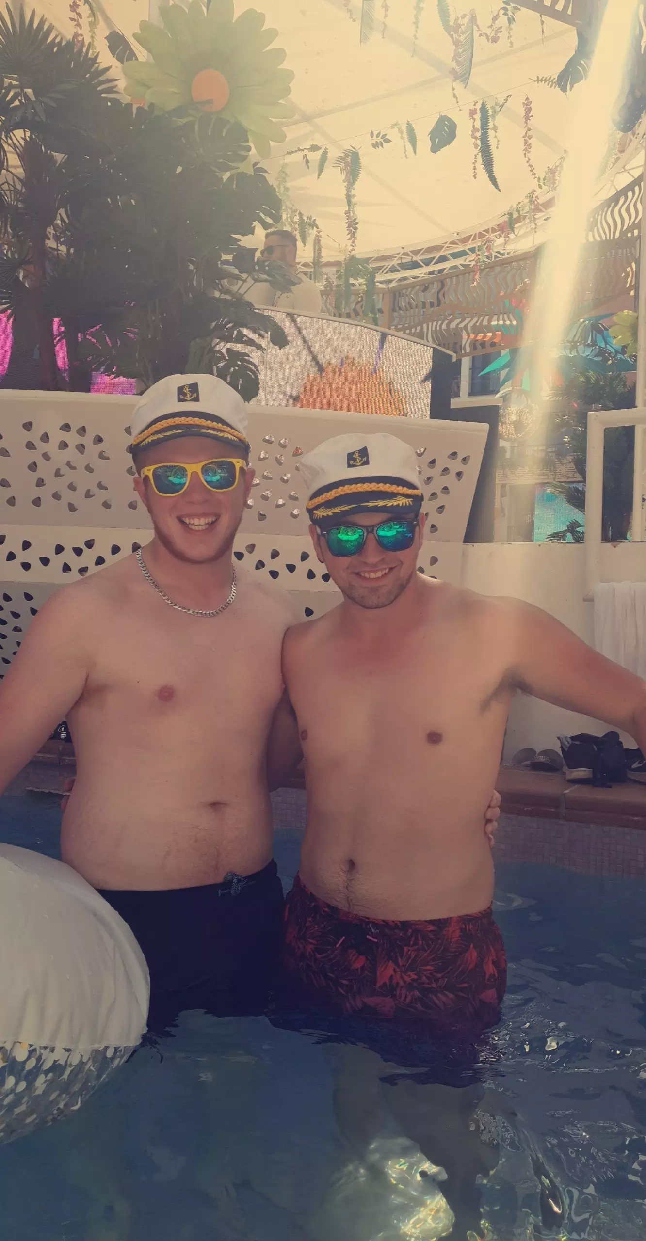 Callum and Ross in Ibiza.