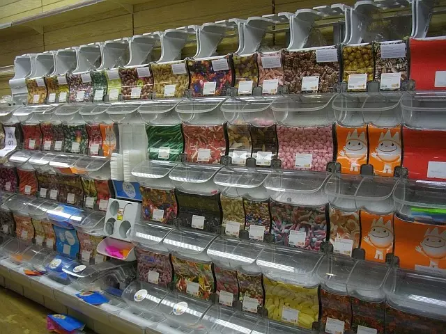 Woolworth's pic n mix aisle (