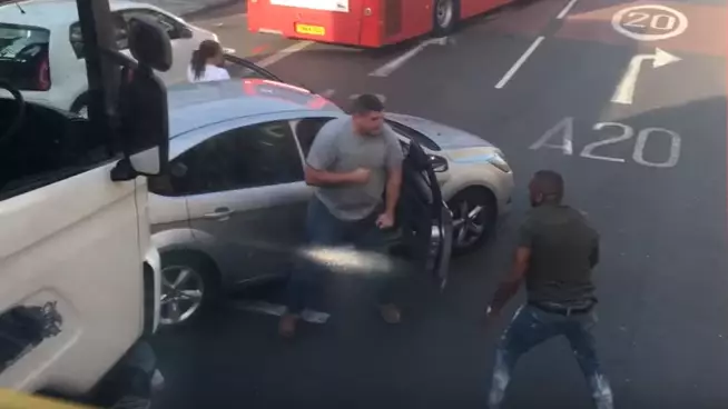 Lorry Driver Versus Car Owner In Road Rage Brawl As Commuters Watch On