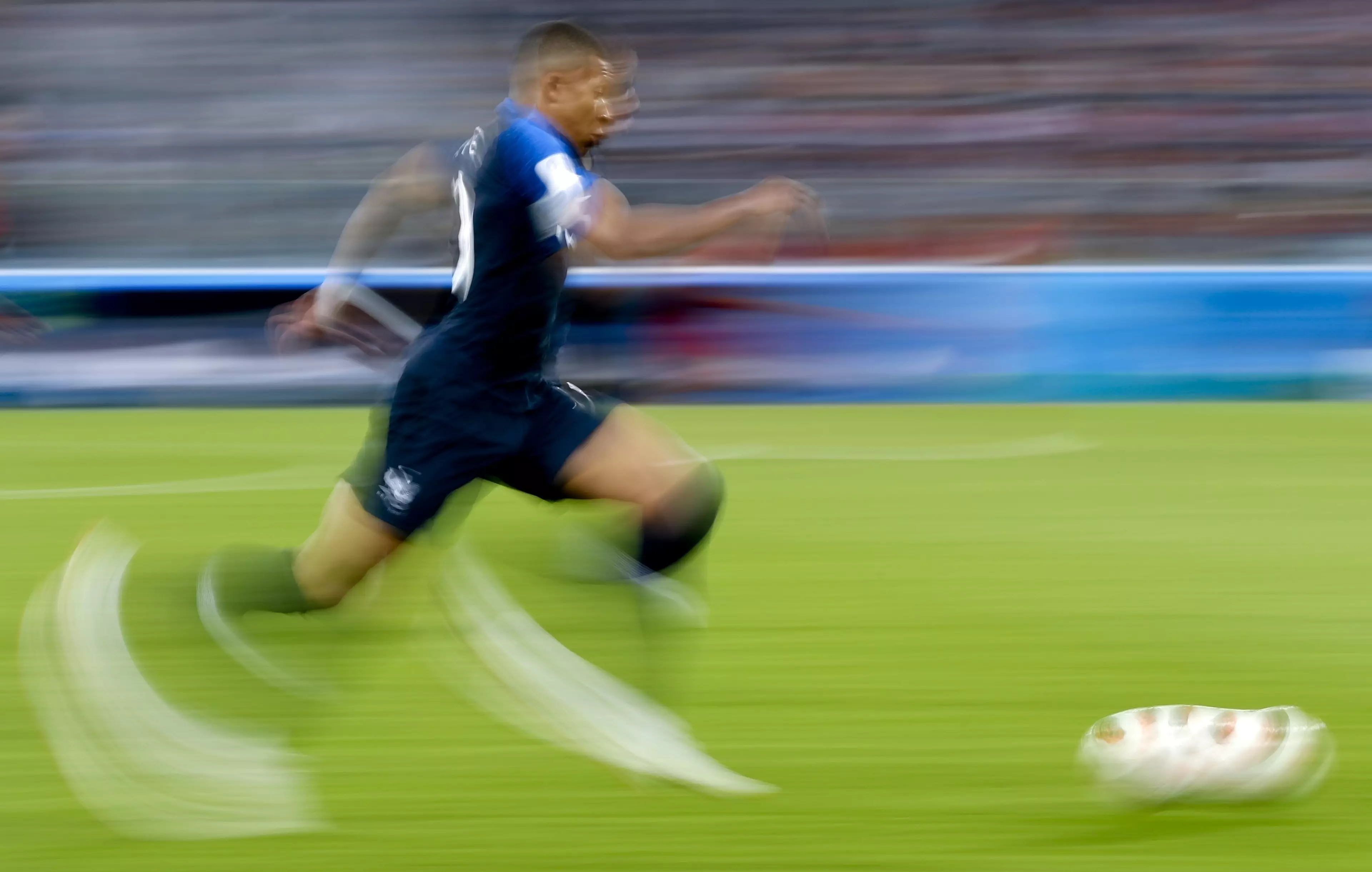Mbappe in action. Image: PA