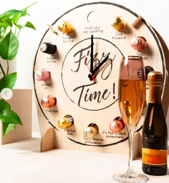The Prosecco clock is another gift available on the site (