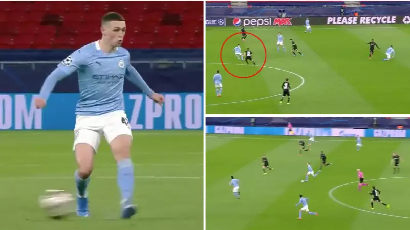 Phil Foden Turns, Drives Towards Goal And Pulls Off An Outrageous 'No-Look' Pass Assist 