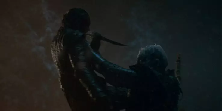 Arya about to stick the Night King.