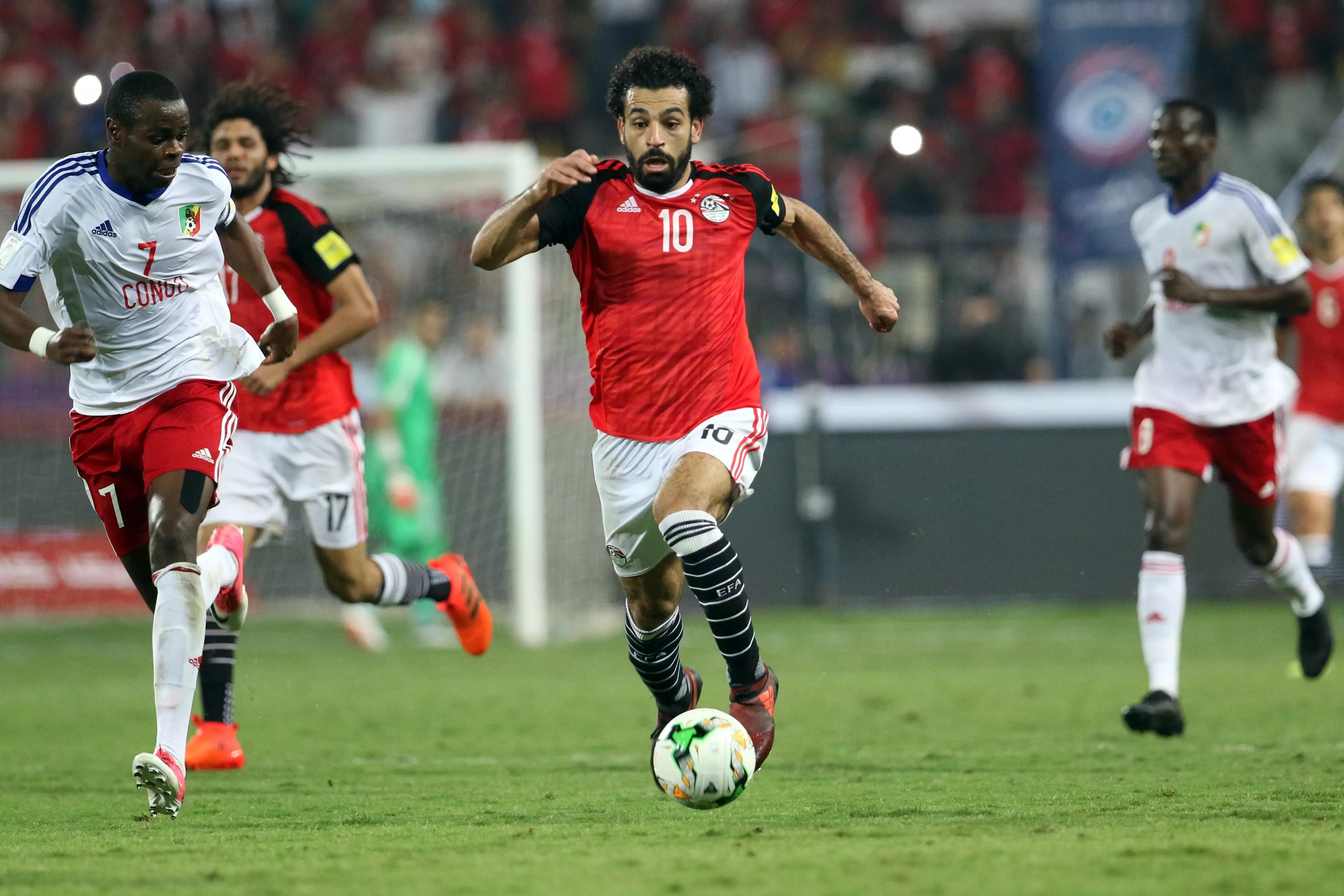 Salah was influential in Egypt qualifying for their first World Cup since 1990. Image: PA Images