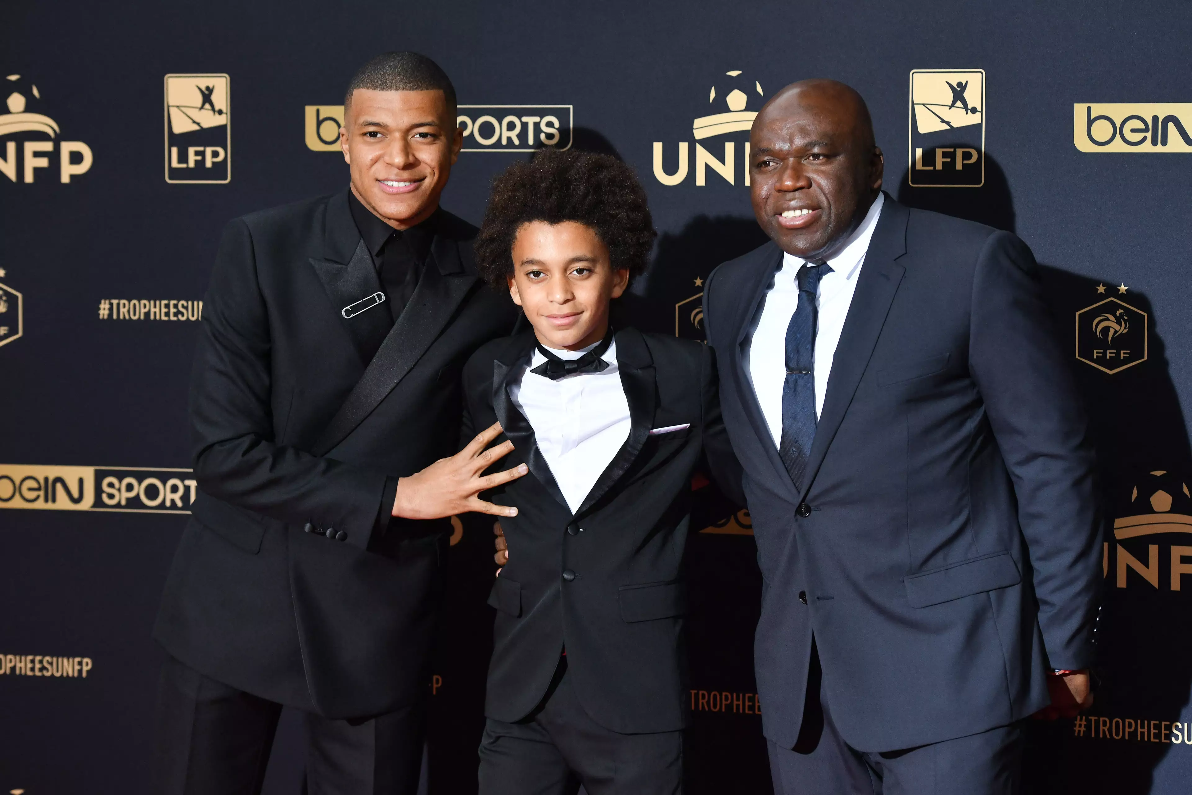 The Mbappe brothers with their father in May. (Image