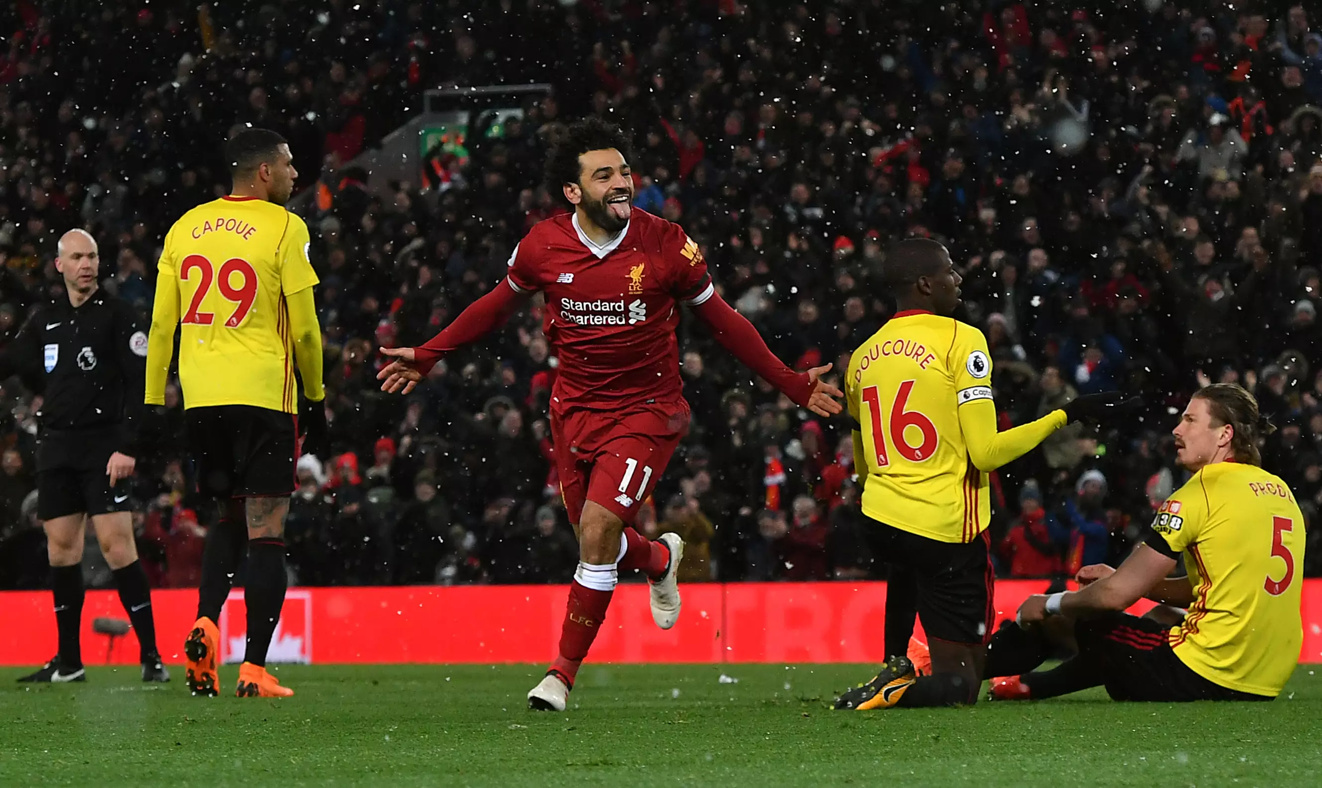 Salah was in ridiculous form on Saturday. Image: PA Images