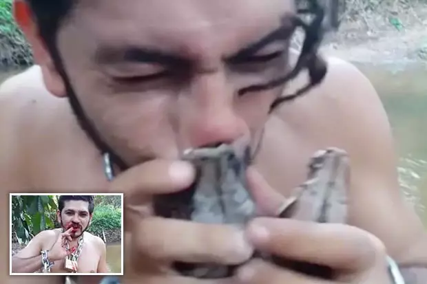 Giant Snake Goes Savage On Man's Face While He Was Trying To Eat A Tarantula