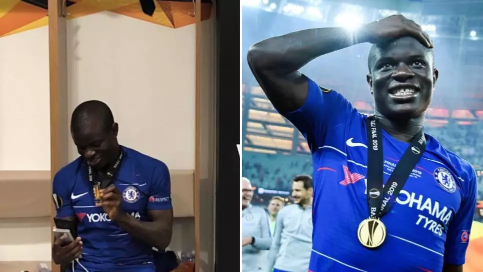 N'Golo Kante FaceTiming His Family With His Europa League Winners' Medal Is Everything