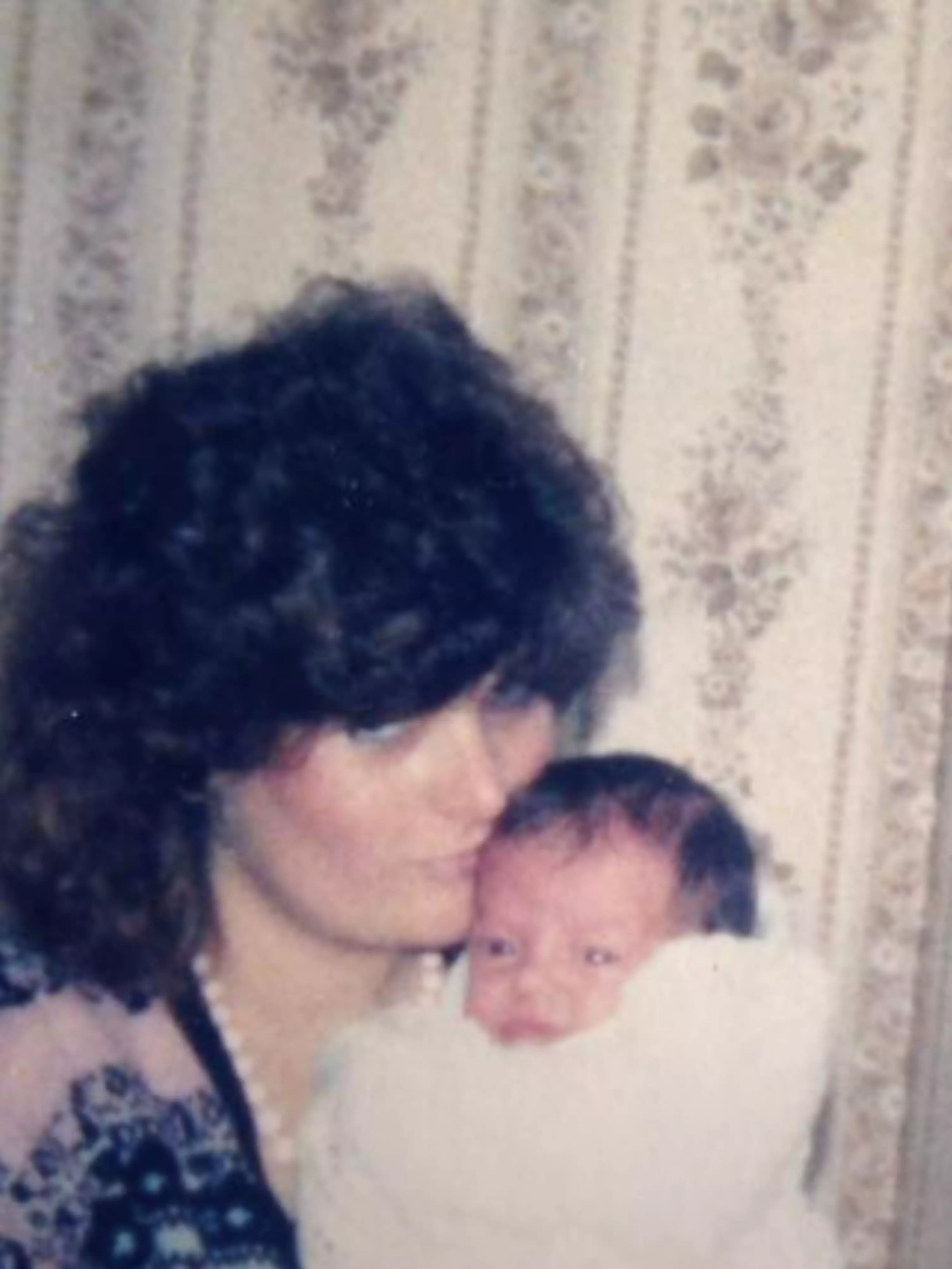 Michele said her insomnia first developed in 1987. Pictured with Ami as a baby. (