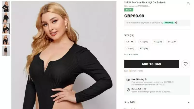 Shein stunned with their Borat-styled bodysuit (