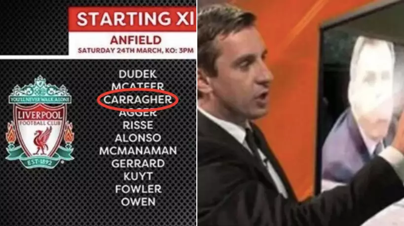 Gary Neville Couldn't Resist Trolling Jamie Carragher Ahead Of First Public Appearance 
