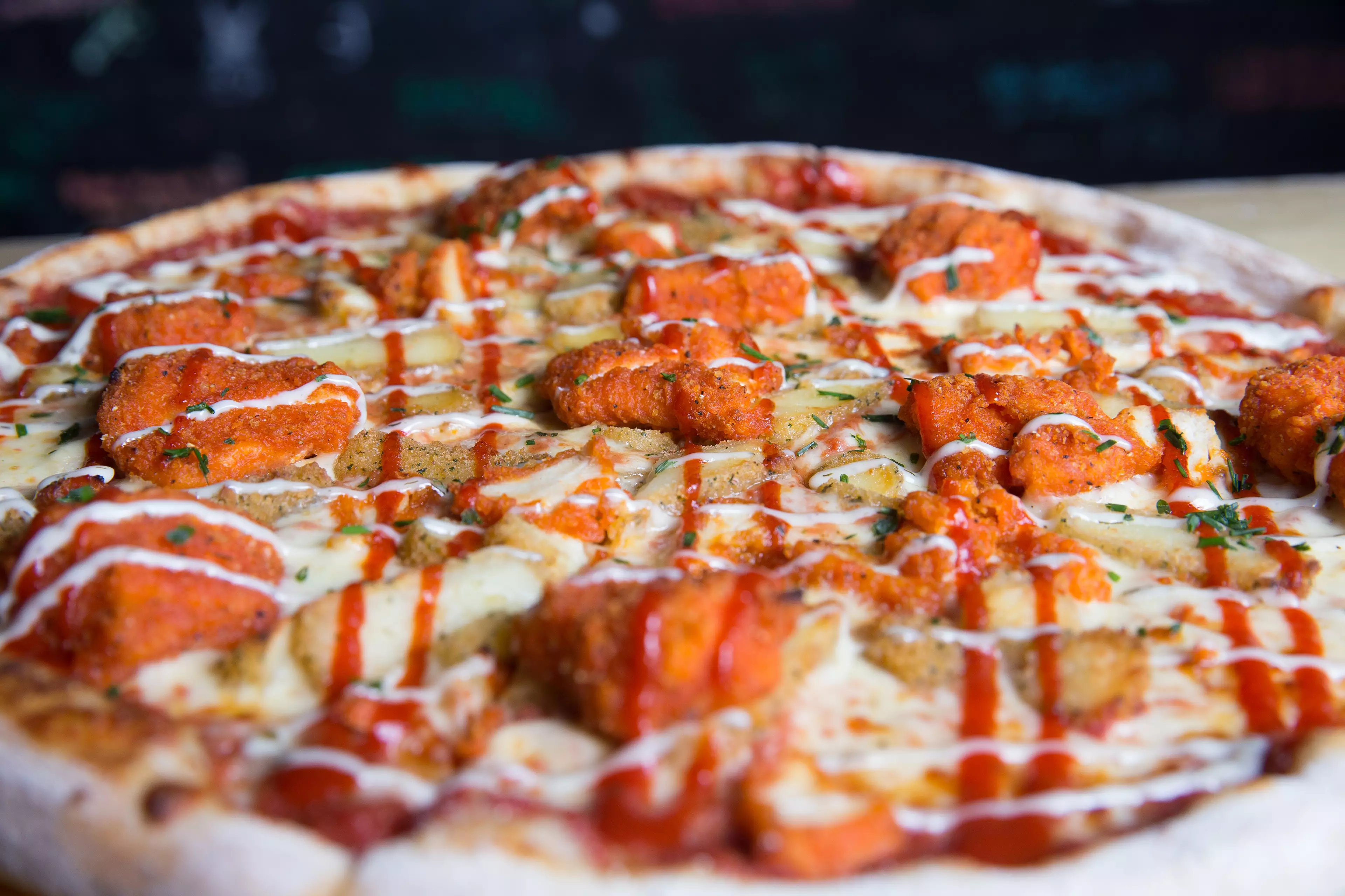 The fiery nugget-topped pizza costs £10 and is available throughout January (