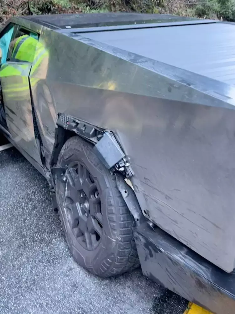 First ever photos revealed of Tesla Cybertruck damage after vehicle